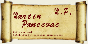 Martin Pančevac vizit kartica
